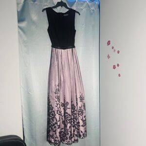 Black and white gown